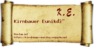 Kirnbauer Euniké névjegykártya
